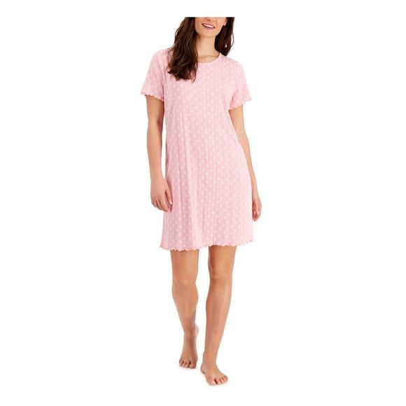 CHARTER CLUB Intimates Pink Pointelle Floral Nightgown L - Picture 1 of 1